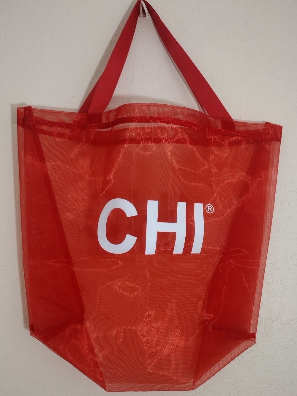CHI Red Mesh Tote Bag — Lightweight Everyday Carry Bag